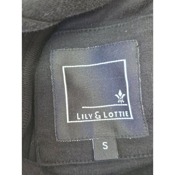 Lily Lottie Long Black Drawstring High Neck Sweatshirt Sz S Kangaroo Pocket NEW - Picture 8 of 10